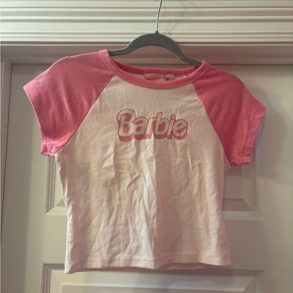 Barbie Pink and White baby Tee